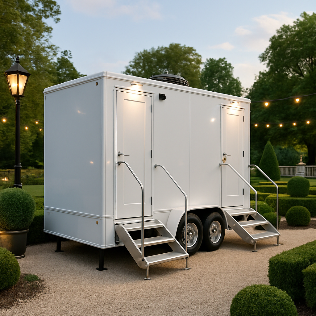 Portable toilet rentals staged for Maryland construction jobsites with deodorizer and weekly servicing